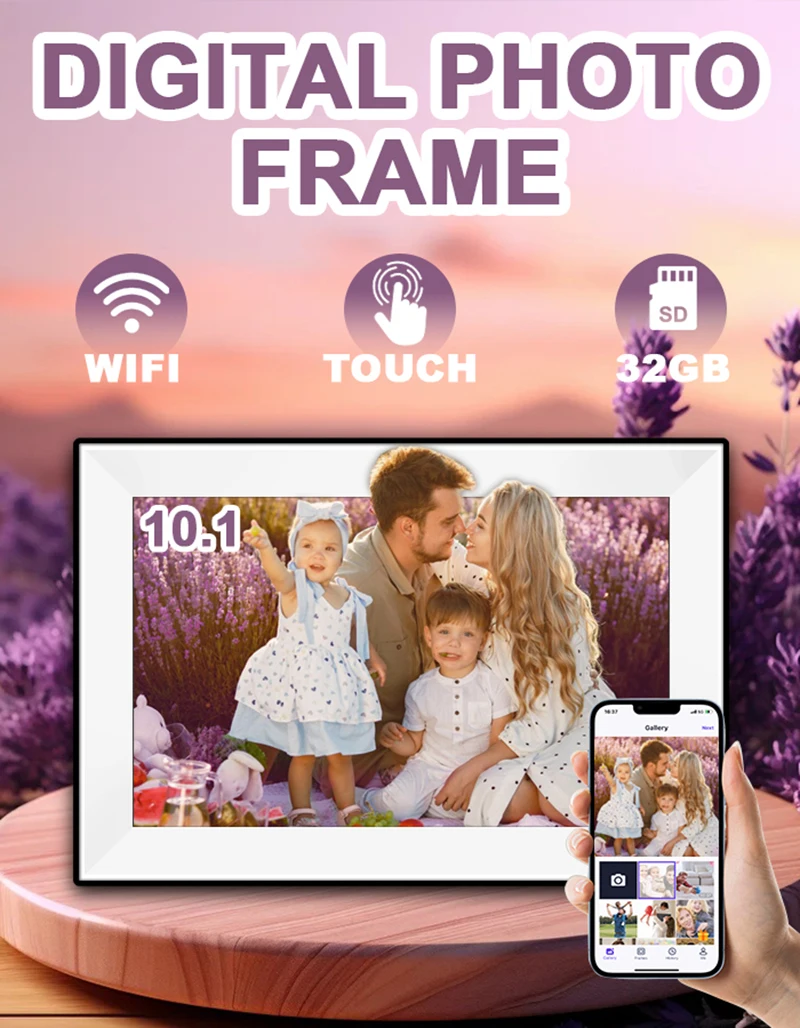 Uhale Digital Picture Frame 10.1 Inch 32GB Smart WiFi Smart digital photo frame with 1280x800 IPS HD Touch Screen digital photo frame