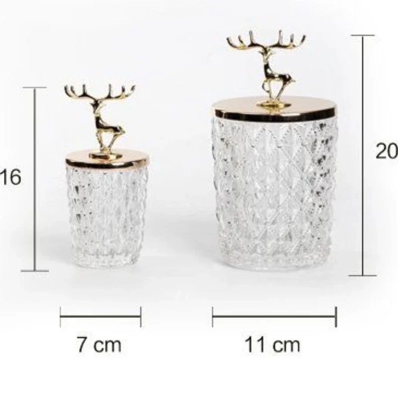 European Elk Storage Jar - Metal Glass Jewellery Jar for Living Room - Candy Jar Ornament Light Luxury Home Decorations 5