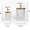 European Elk Storage Jar - Metal Glass Jewellery Jar for Living Room - Candy Jar Ornament Light Luxury Home Decorations 5