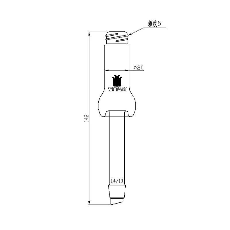 

Микродистилляционная головка SYNTHWARE Hickman, длинная шейка, соединение резьбы 14/10, направляющая головка HICKMAN, боросиликатное стекло, H111410