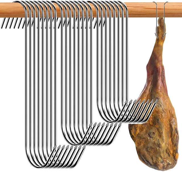 Stainless Steel Meat Hooks with Double Hook Poultry Roast Duck Bacon Hanging  Hook Grill Hanger for Drying Cooking BBQ Utensils - AliExpress