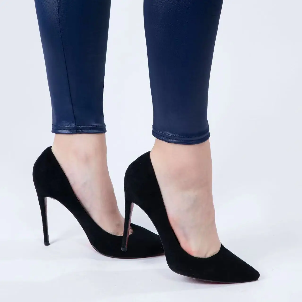 Faux Leather Pants Lady Invisible Open-Seat Pants Sexy Leggings Outdoor Sex Zipper High Waist Skinny Pants Women's Clothing Plus