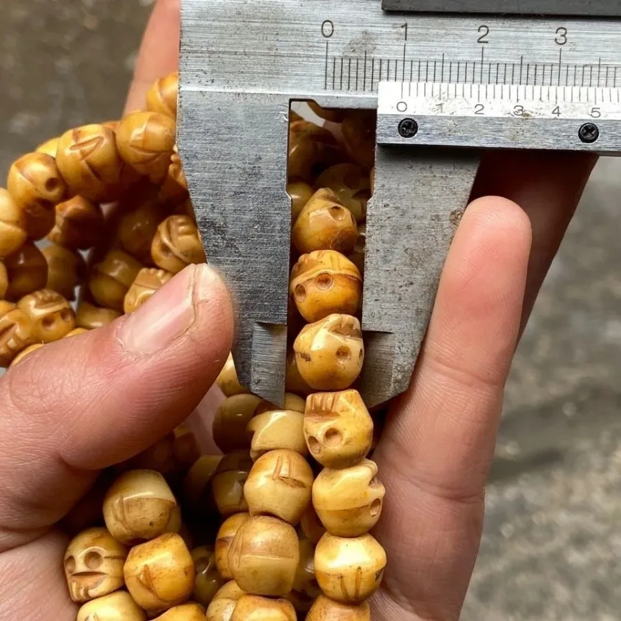 Vintage 108 Bead Buddhism Tibetan Yak Bone Skull Meditation Prayer Mala Necklace Men's Collection Bead Bracelet Gifts 6
