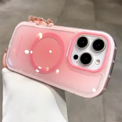 Magsafe Magnetic Gradient Glossy Phone Case with Wireless Charging Capability - iPhone 12 Pro Max (Pink)