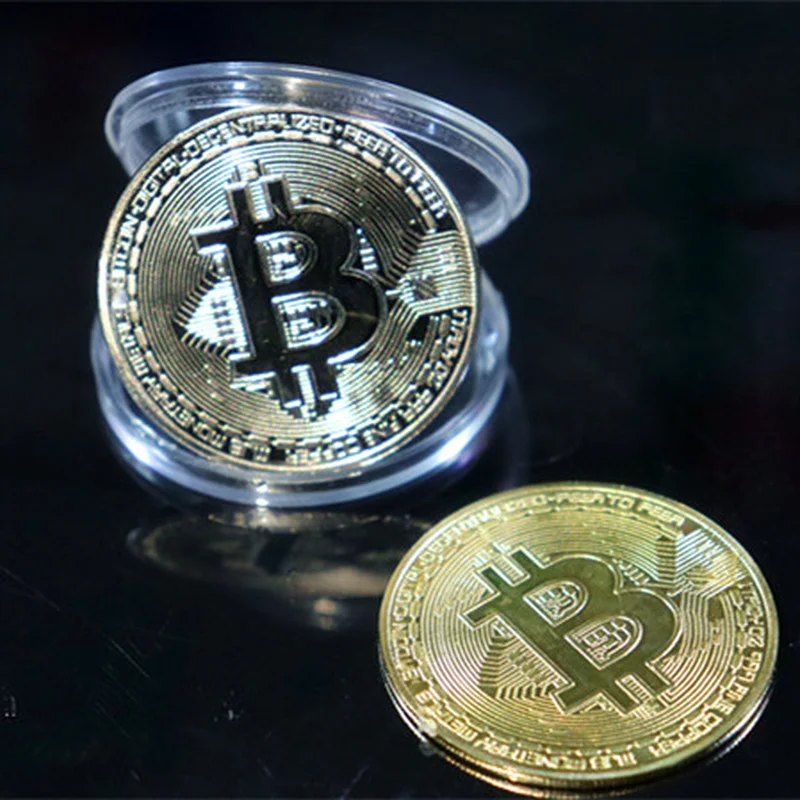 Collectible Art Collection Gift Bitcoin Coin Gold Plated Commemorative Metal Antique Imitation Coins Collectibles