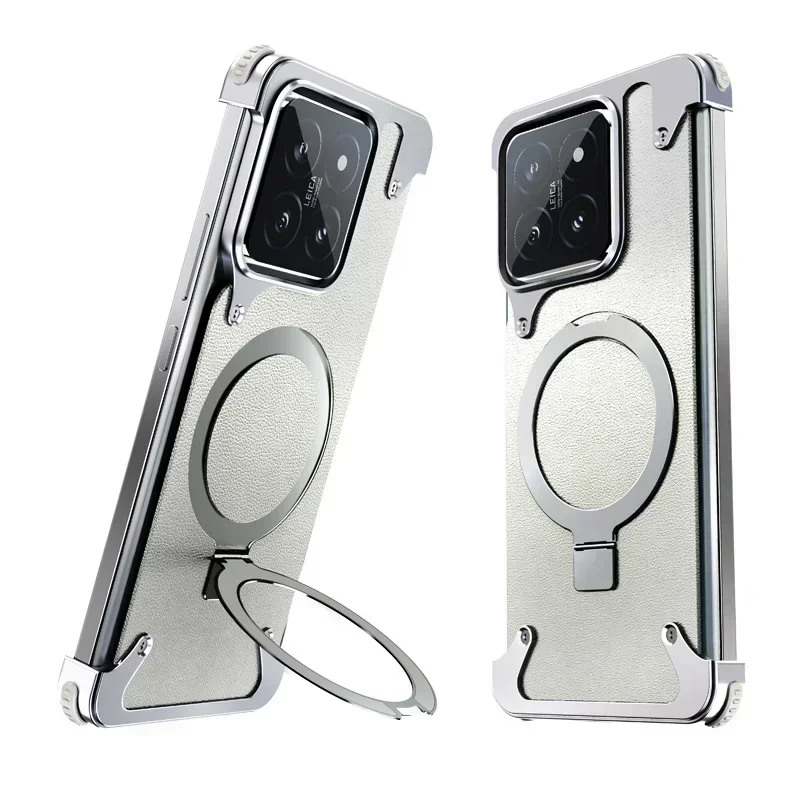 Eary for Xiaomi 14 Pro Phone Case With Ring Holder Compatible for Magsafe Magnetic Frameless Bumper Anti-Drop Protection Cover