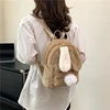 Rabbit Plush Backpacks For Women Winter Mini Fluffy Shoulders Bag Doll Knapsack Y2K Packbag Furry Rucksack Bunny Fur Mochila Ins 1