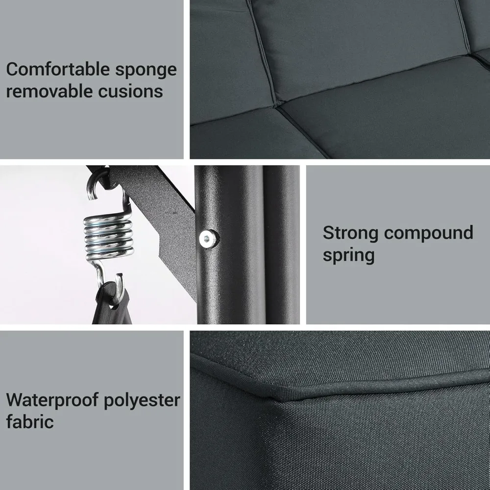 3-Seat Outdoor Porch Swing 6