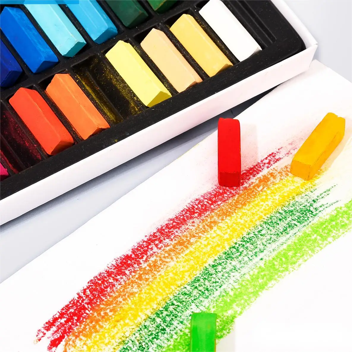 MUNGYO 64 Colors Non Toxic Square Chalk Soft Oil Pastel Square Mini Pastel Sticks Set Art Painting Stationery MPS Korea oil pastels,oil painting sticks,sketch chalk