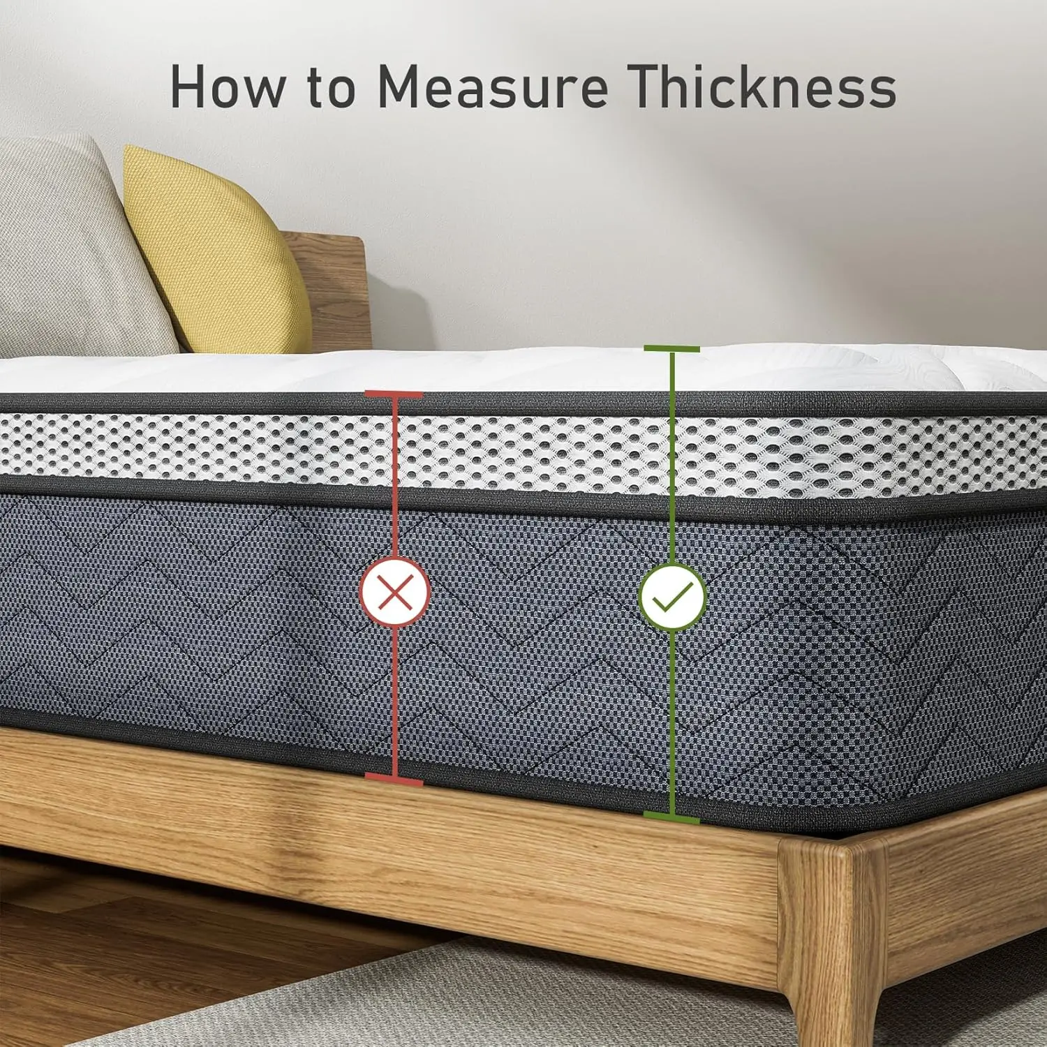 Queen Hybrid Innerspring Mattresses 10 Inch Plush Mattress Foam Spring Mattress Queen Size Mattress Bed in a Box  with Pressure 6