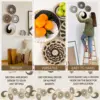 Straw Woven Wall Decoration Boho Rattan Wall Basket Decor Round Grass Weaving Ornament Rustic Seagrass Flat Hoom Hanging Crafts 5