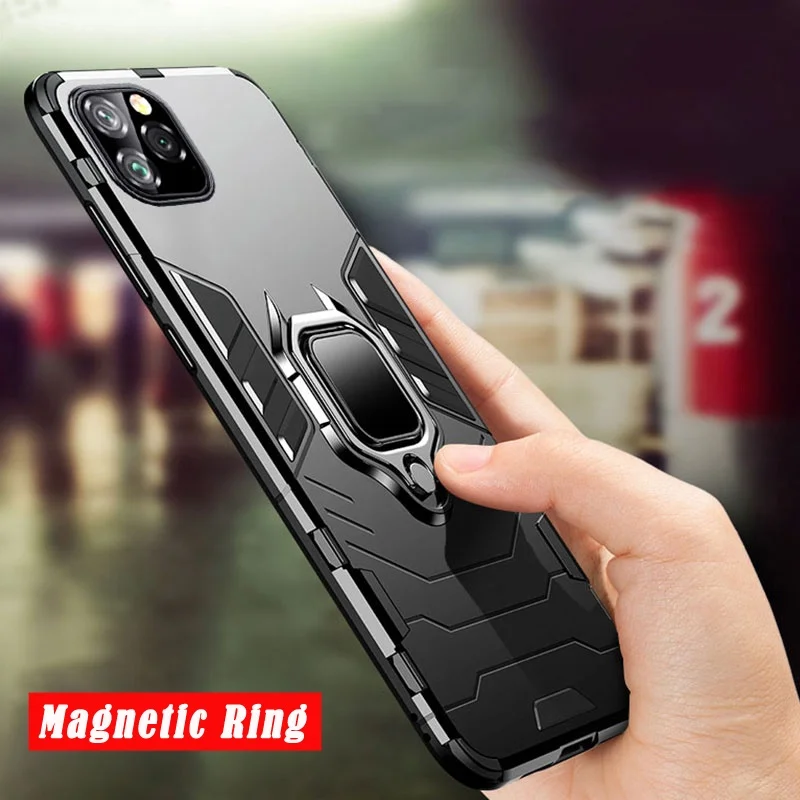 

For iPhone 15 Pro Max 15 Plus 14 Pro Max 13 Pro Max 12 Pro Max 11 Pro Max Casing【Magnetic Ring Kickstand】Hard Armor Hybrid Cover
