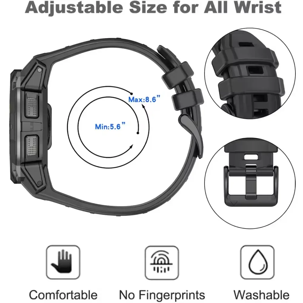 حزام سيليكون ناعم رسمي لـ Garmin Instinct 3 Amoled...