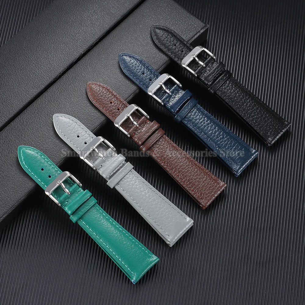 Universal Waterproof Cowhide Leather Watch Band - Sporty and Stylish Wrist Accessory
