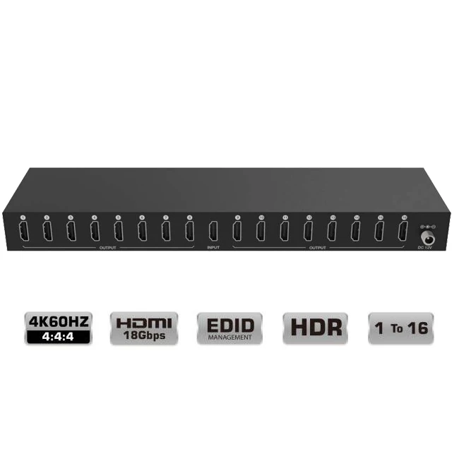 

18 Гбит/с 1x16 HDMI сплиттер с EDID сплиттер HDMI для системы домашнего кинотеатра