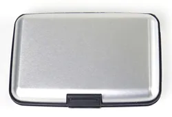 Sleek Metal Credit Card Wallet Holder - Identity Theft Protection (Silver)