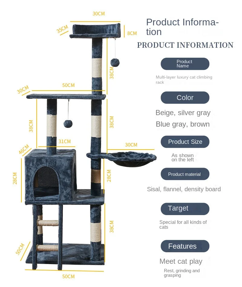 Title 2, Fun Multi-story Cat Climbing Frame Large Luxury...