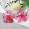 Boucles d'oreilles à fleurs transparentes en acrylique coloré pour femmes, grandes fleurs exagérées, accessoires bijoux de fête, 2025