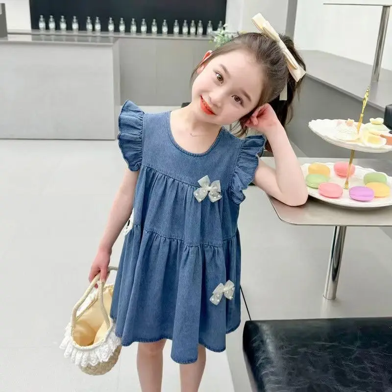 

Детское джинсовое платье без рукавов, на возраст 2-10 лет