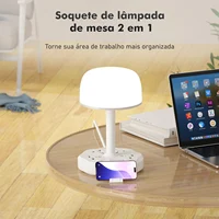 Socket With Desk Lamp Plug USB Socket Extension Socket Brazil Extension Socket 110-220V 1A Type-C USB 4