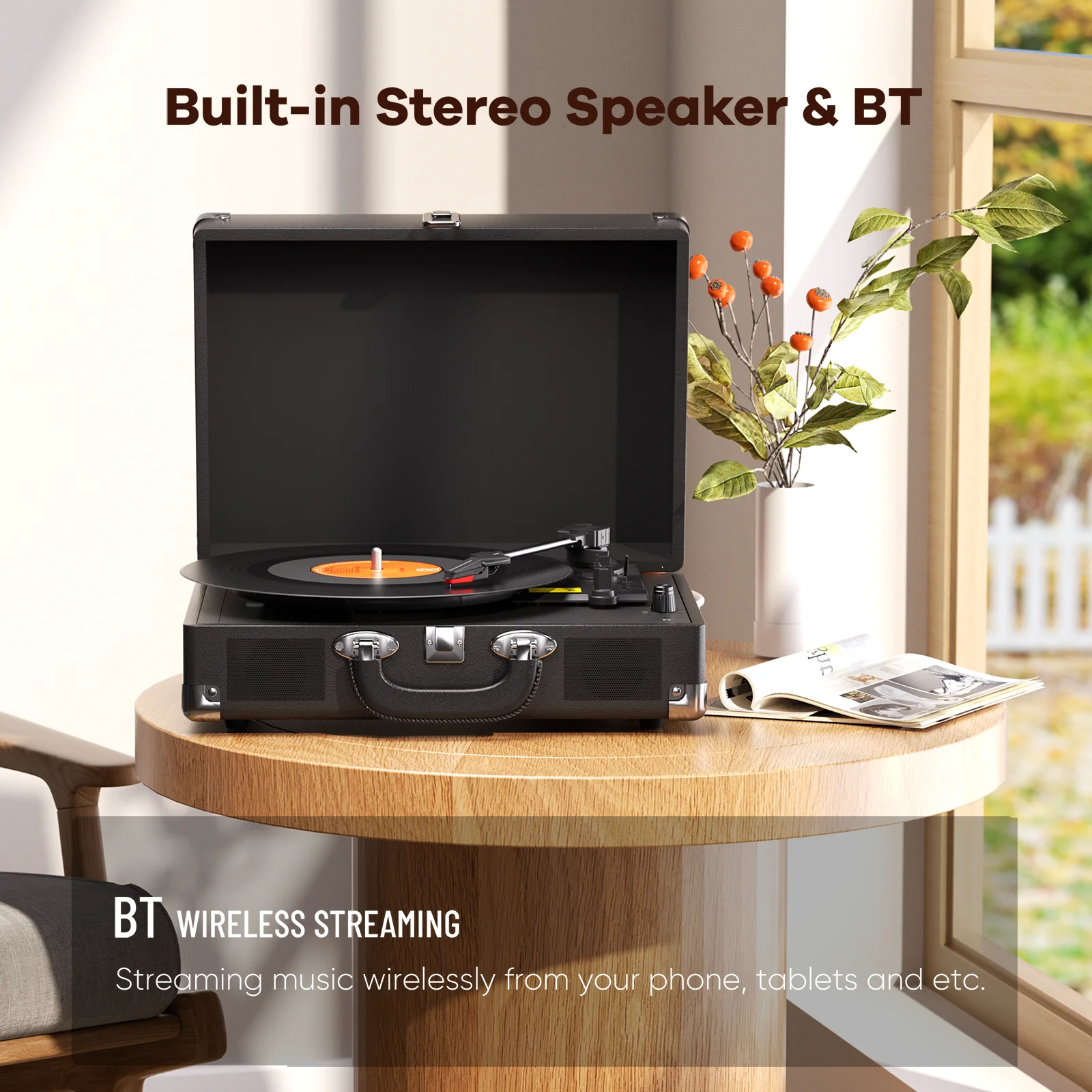 3-Speed Stereo Vinyl Record Player 5