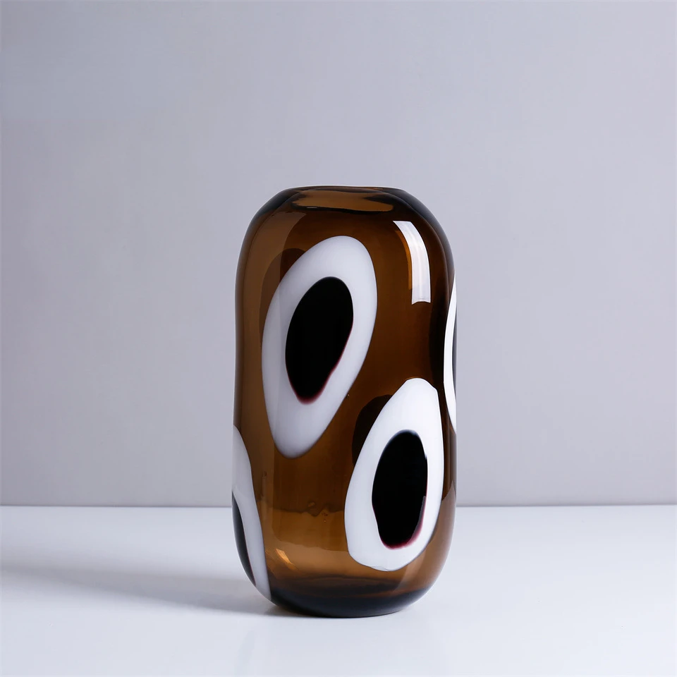 Glass Vase Transparent Spot Pattern Hydroponic Accessories Terrarium Ellipsoid Flower Vase Home Decoration Accessories 4