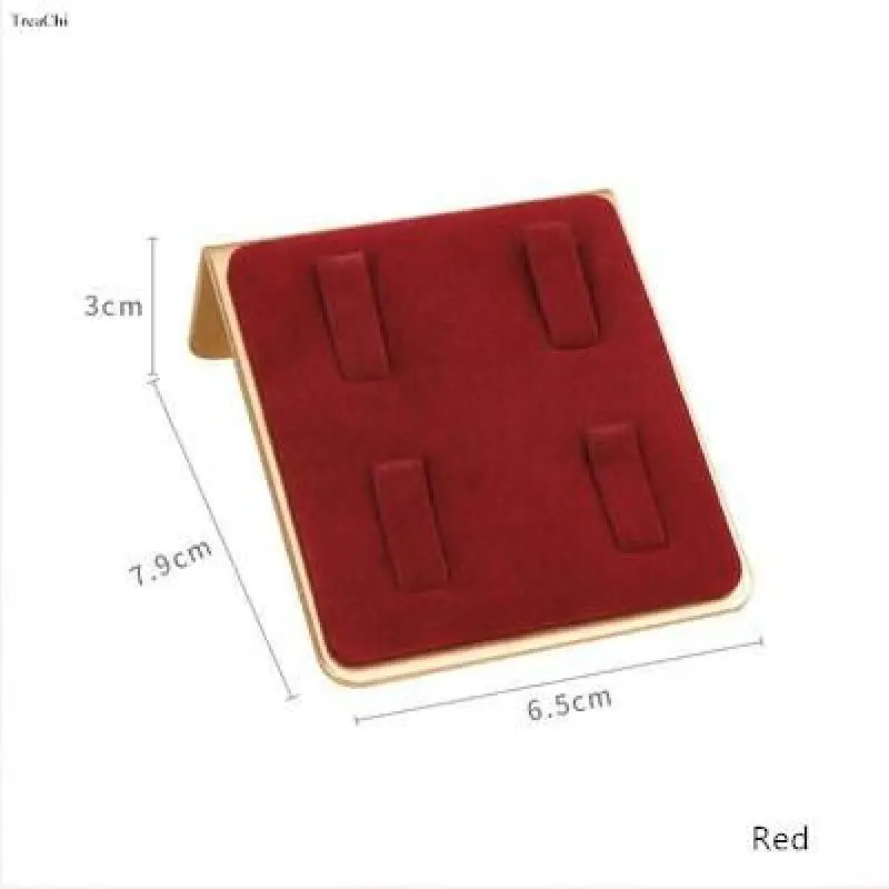 Fashion Ring Display Stand Multicolor Microfiber Earring Holder Velvet Metal Stud Earrings Jewelry Display Organizer Tray