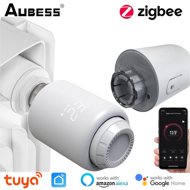 

Tuya ZigBee Thermostatic Radiator Valve SmartLife Wireless Remote Heating Temperature Controller Voice Control Via Alexa Google