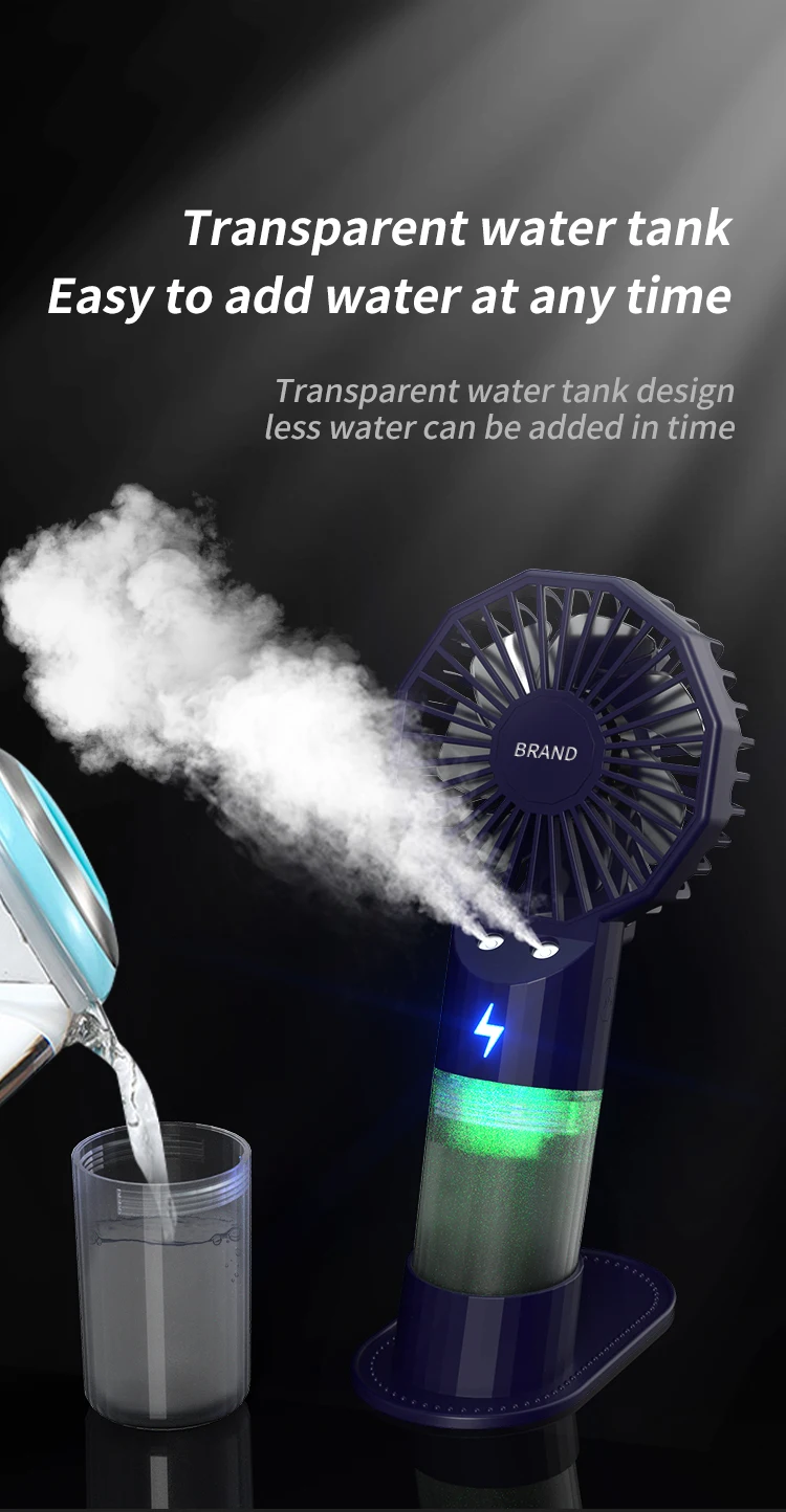 Description Picture 6 of itemPortable Hand-Held Humidification Spray Small Fan Dormitory Mini Usb Charging Outdoor Hand-Held Spray Fan Water Replenishment