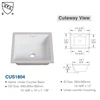 1pc 14 Inch Small Rectangle White Undermount Bathroom Sink, 13.78 x 12-inches Vanity Under Counter Lavatory Porcelain Ceramic Ba 6