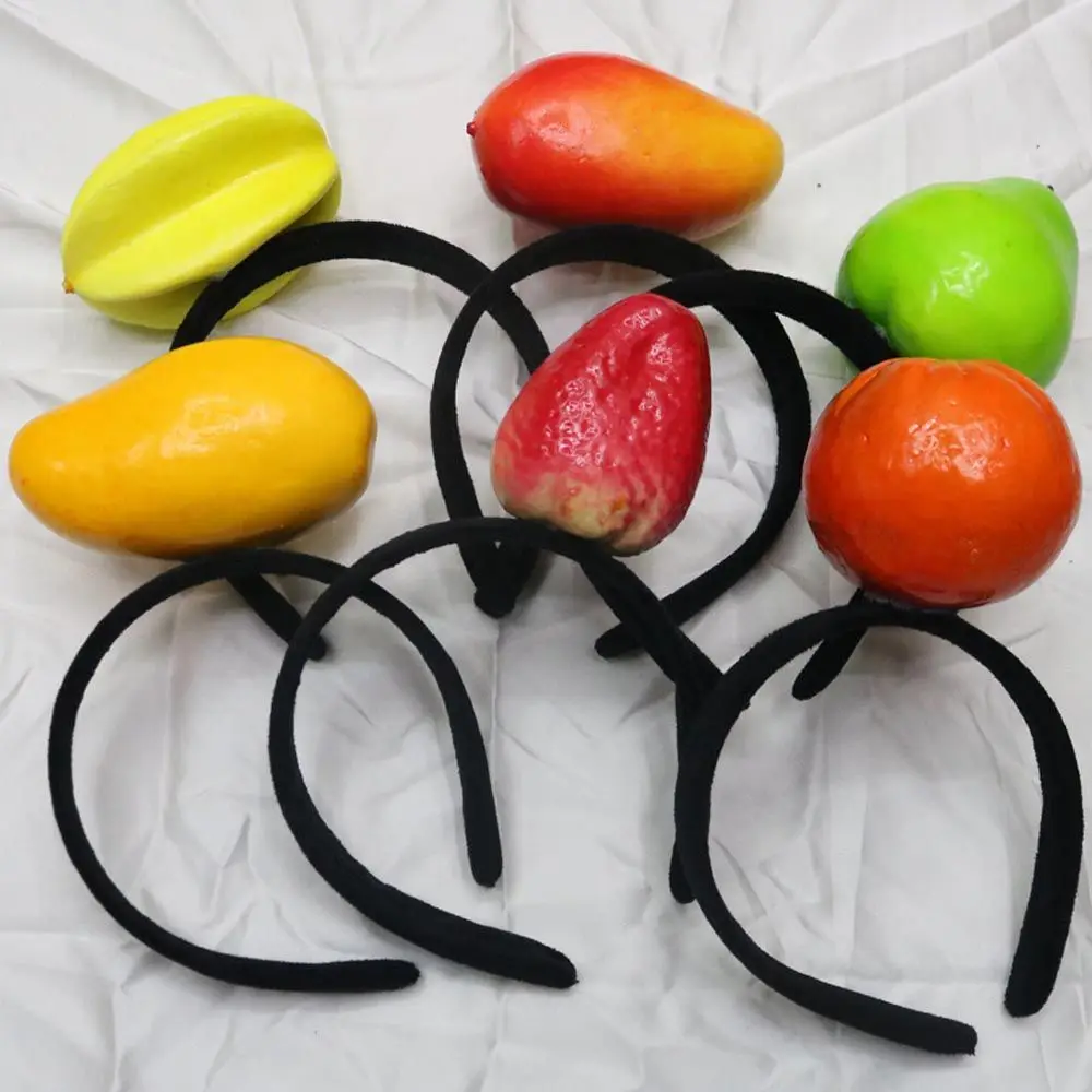 

Funny Simulation Fruit Hair Hoop Banana Lemon Headband For Women Anti-Slip Orange Strawberry Hairbands Head Wrap Gifts