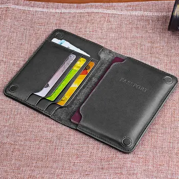 Custodia protettiva per passaporto Proteggi libro Porta passaporto con blocco RFID Chiusura magnetica Organizzatore da viaggio per documenti Portafoglio in pelle