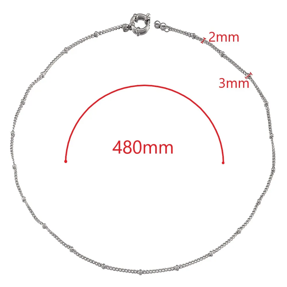 1PC Edelstahl 45cm Grundlegende Link Kette Armband Halskette Frauen Männer Anker Verschluss Perlen Kette Sailor Rad DIY schmuck Erkenntnisse – Detail 17