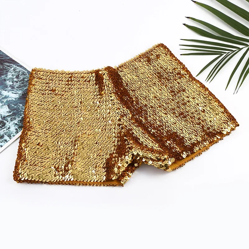 Low Waist Metal Sequin Women's Shorts Elastic Belt Slimming Dance Hot Pants Street Fashion Shorts Casual Comfortable Women's Clo 3