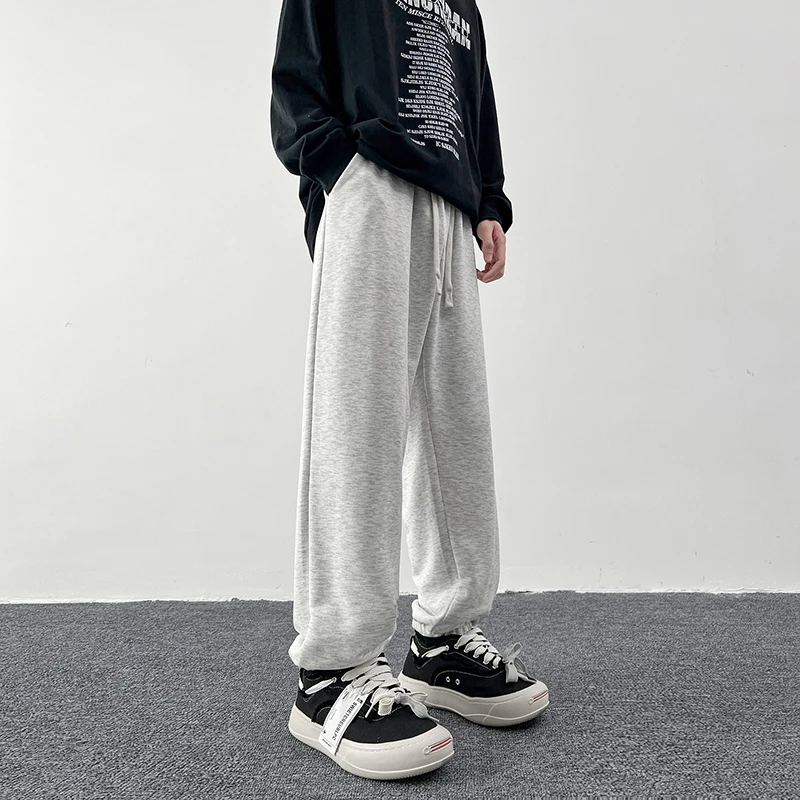 Youth sports men's spring and autumn trendy brand American high street plus size Haren pants leg binding casual bathroom_voghion.com