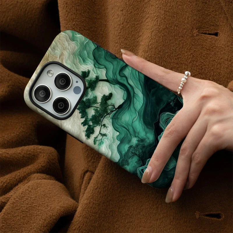 Dual-Layer Scenic Landscape Phone Case Cover
