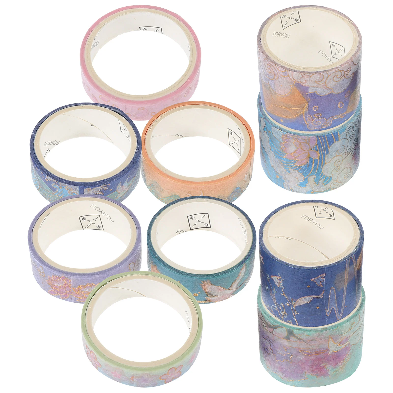 

10 рулонов наклеек для горячего тиснения, декоративная бумага, декоративные клейкие ленты