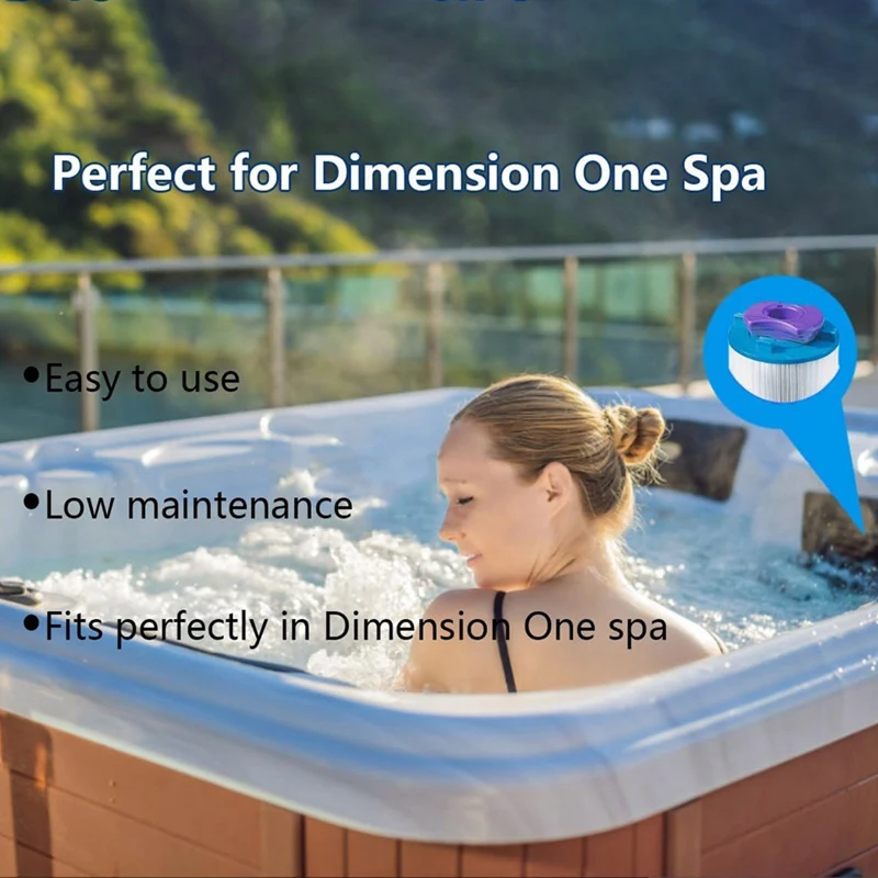 2Pcs Dimension One Spa Filter, Replacement For Vision Dimension One Spa,01512-261 For Vision Hot Tub Filter