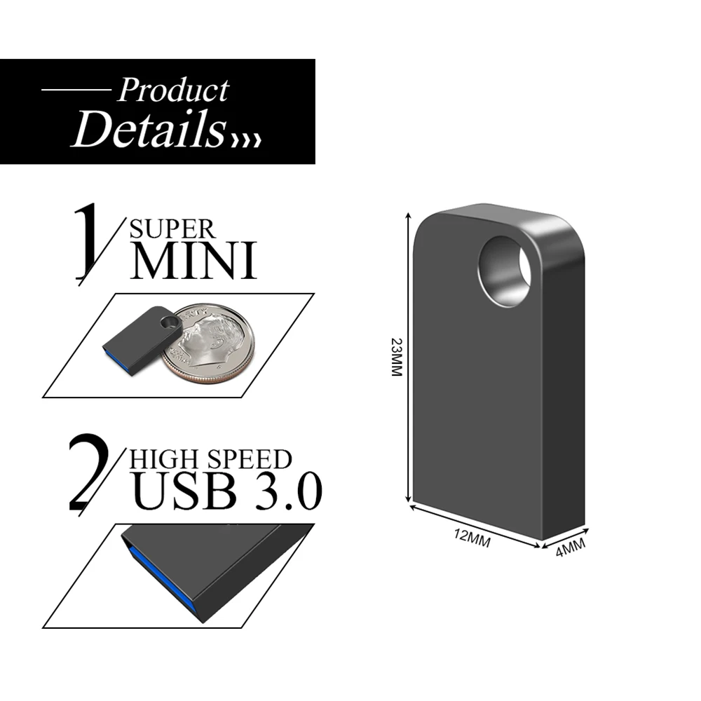 MINI Super Pen Drive 2TB Memoria USB Flash Drive 1TB High Speed Pendrive 512GB Cle USB 3.0 Stick Portable SSD Gift 2023 New