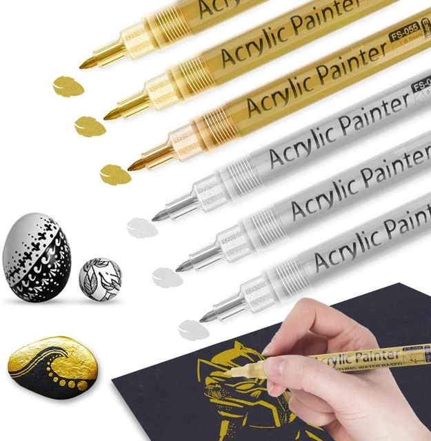 3Pcs/set White Acrylic Paint Pen for Rock Painting, Stone, Ceramic