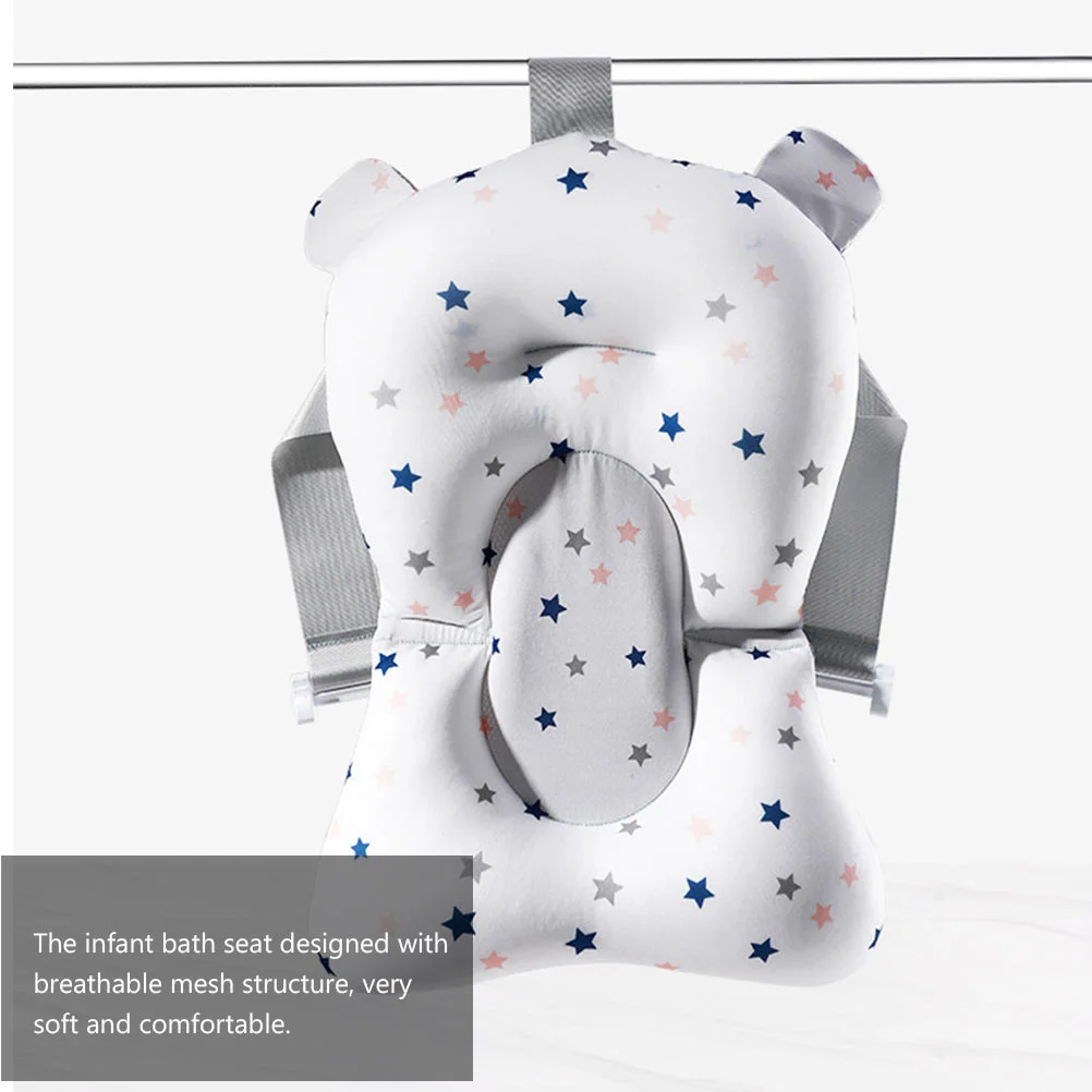 Lycra 코튼 아기 목욕 매트, 목욕 액세서리 목욕 도구, 신생아 욕조 쿠션, 조절 가능한 버클 3 개, 아기 목욕 지지대 1 개 