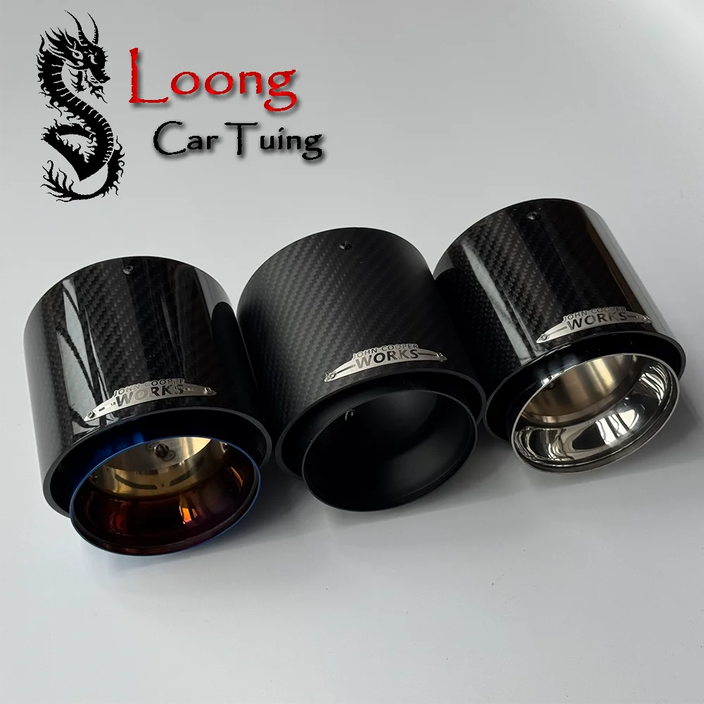 Carbon Fiber Exhaust Tips 1PCS Carbon Fiber Mini Exhaust Tips Nozzle Muffler Tail End Pipe For R55 R56 R57 R58 R59 R60 R61 F54 F55 F56 F57 F60 Mini Cooper