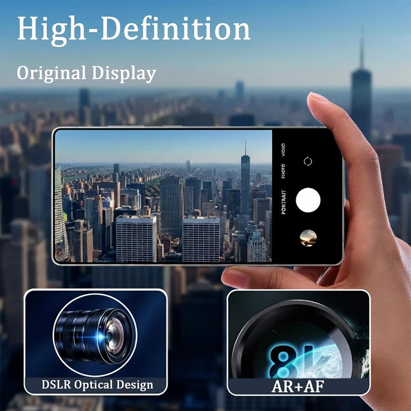 Premium Tempered Glass Anti-Scratch Metal Ring Camera Lens Protector Film