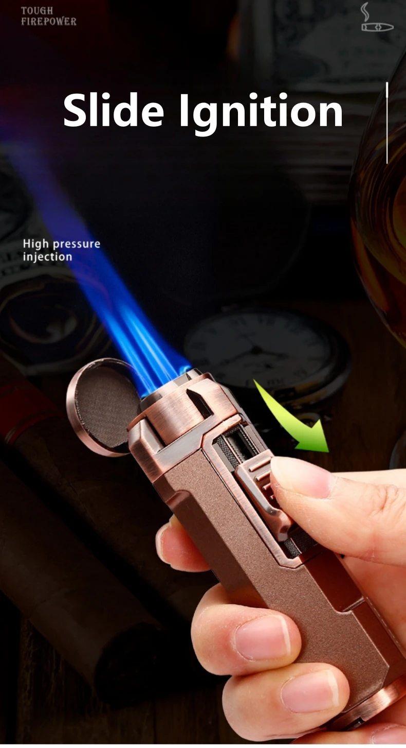 JOBON 3 Blue Flame Butane Gas Cigar Lighter Retro Multifunctional Outdoor Windproof Turbo Jet Lighter Men's Gift 4