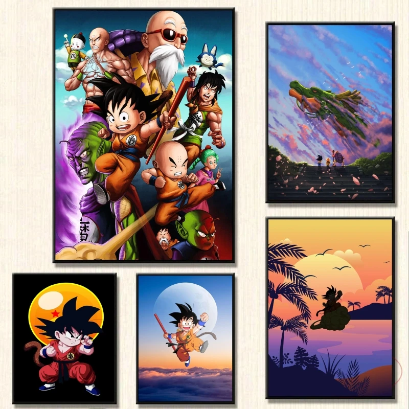 

Print On Canvas Dragon Ball Goku Kid Action Figures Decorative Hanging Prints And Prints Children Gifts Living Room