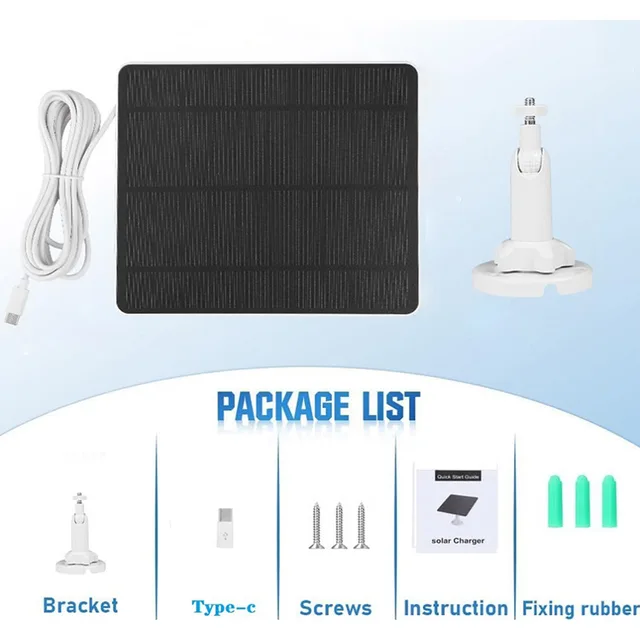 12W Security Camera Solar Panel 360°Adjustable Mounting USB Solar Panel Camera Solar Panel Charger for Small Home Light System 5
