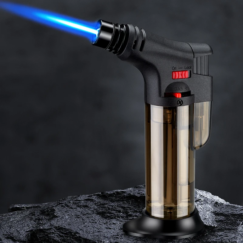 High Fire Spray Gun Windproof Jet Blue Flame Butane Gas Lighter Safety Lock Switch Outdoor Camping BBQ Kitchen Cigar Lighters S8cbc307d8d564a4eb878f443f11dc49aI