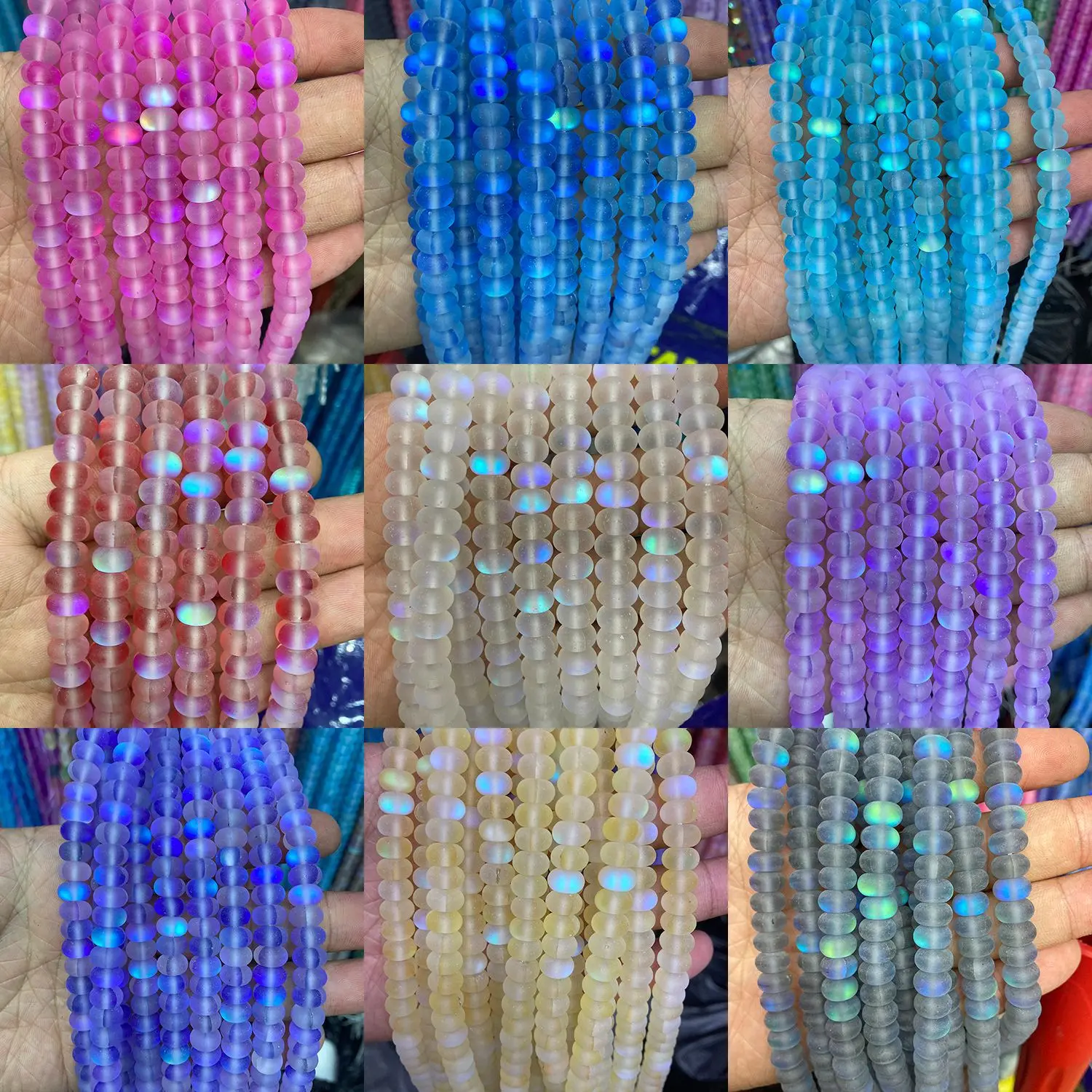 

Матовые Австрийские кристаллы, синтетические блестки, лунный камень, круглые свободные бусины, 15 дюймов, нитка 4x6 5x8 мм, размер колес