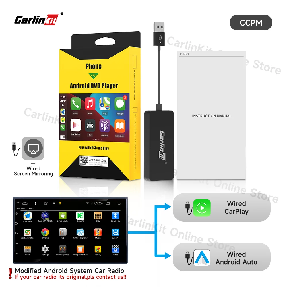 Carlinkit Wired & Wireless Carplay Android Auto Dongle Tablet Android Radio  Screen Smartlink Mirrorlink iOS 15 Music Siri Video - AliExpress