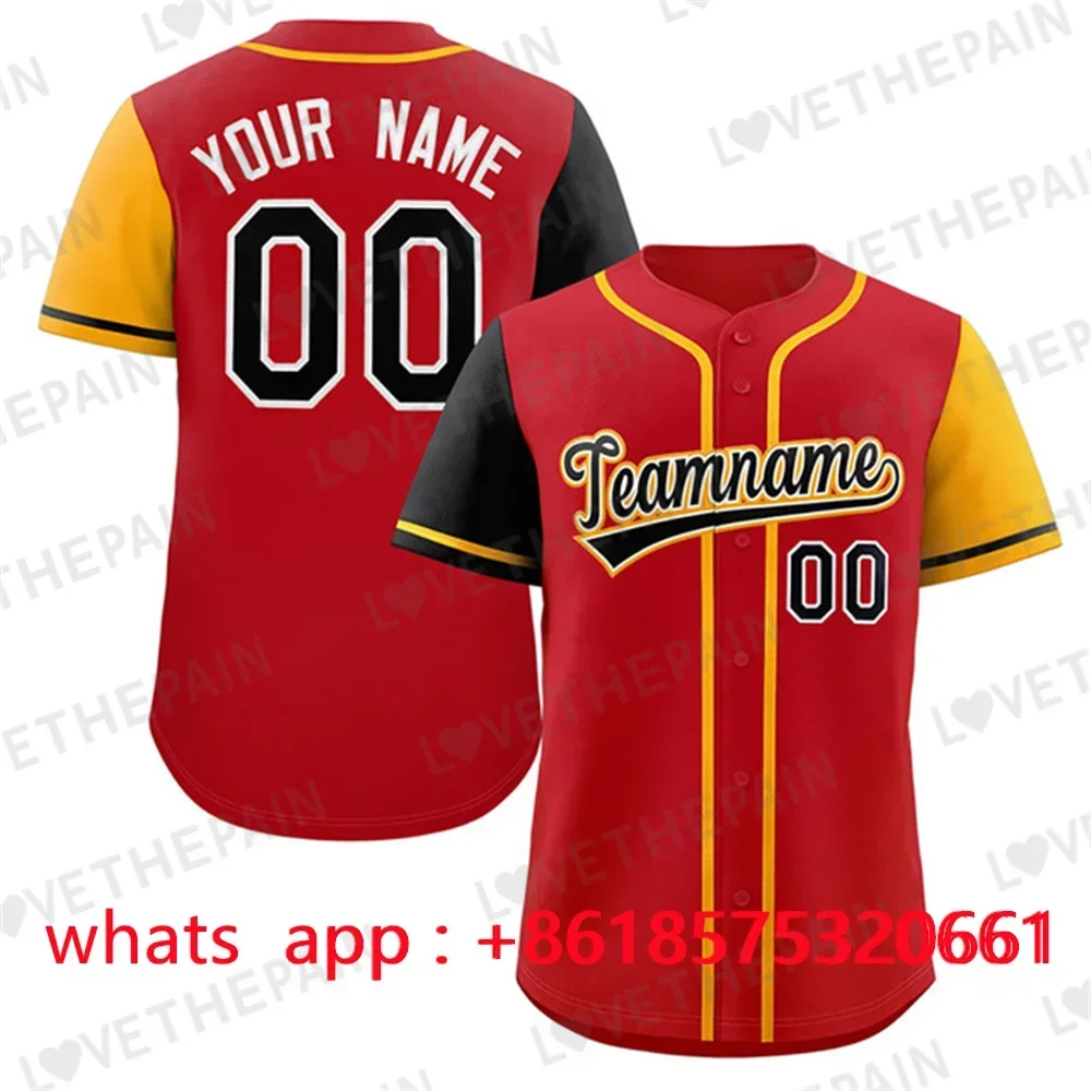Personalization Baseball Jersey Print Team Shirt Personal Name Number Hip Hop Sportswear Baseball T-shirt Men/Women/Kids